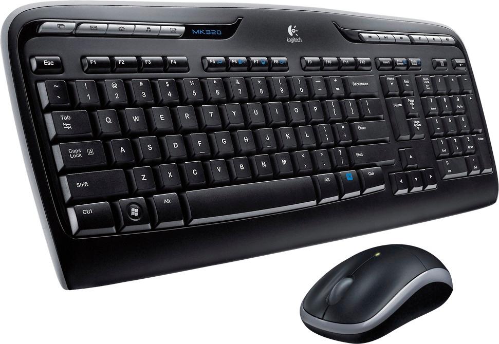 Logitech - MK320 Wireless Keyboard and Mouse - Black