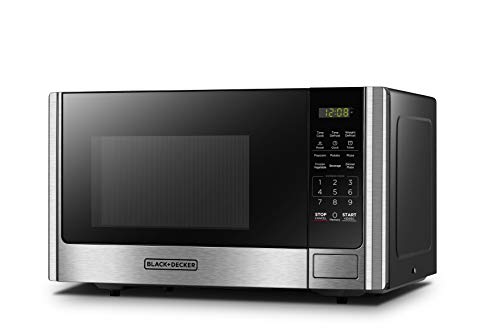 BLACK+DECKER Digital Microwave Oven with Turntable 0.9 Cu.ft, Stainless Steel
