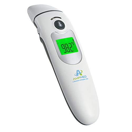 Amplim Contact/Non Contact Digital Forehead Thermometer small, Silver White