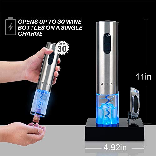 Secura Electric Wine Opener, Automatic Stainless Steel