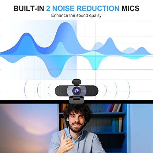 1080P HD Webcam - EMEET C960 Web Camera with Microphone, 90°POV PC Grey