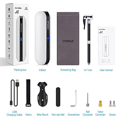 Portable Air Compressor Mini Inflator Electric Pump for Car Mini, A2-white