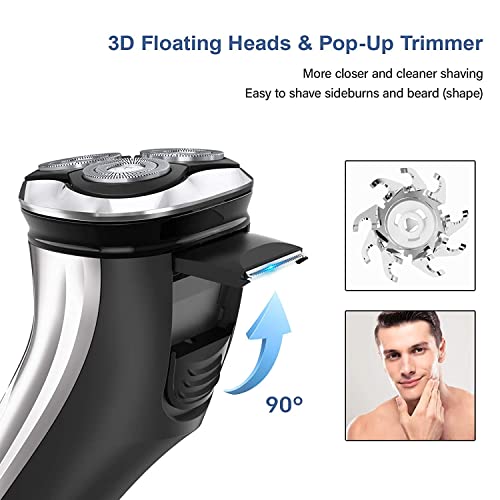 Phisco Men's Electric Shaver-IPX7 Waterproof 1 Count (Pack of 1), Black