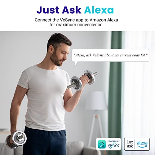 Etekcity Smart Scale for Body Weight, Accurate to 0.05lb 11 x 11 Inch, Black