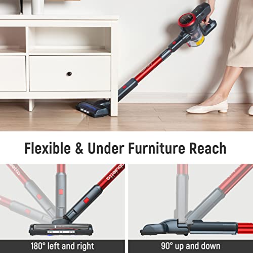 Fabuletta 10-in-1 Cordless Vacuum Cleaner - 24Kpa 250W Brushless Motor Red