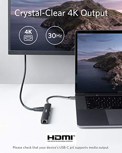 Anker USB C Hub Adapter, 5-in-1 C Adapter with 4K C to HDMI, Gray