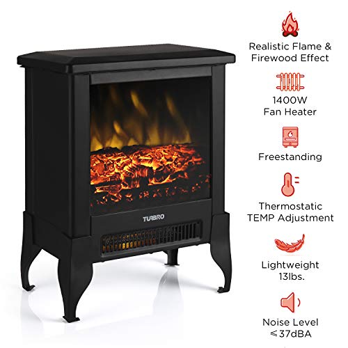 TURBRO Suburbs TS17 Compact Electric Fireplace Heater, Freestanding Stove...