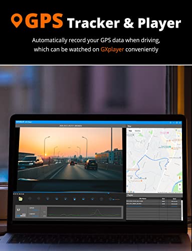 Kingslim D4 4K Dual Dash Cam with Built-in WiFi GPS, Front 4K/2.5K Rear Black