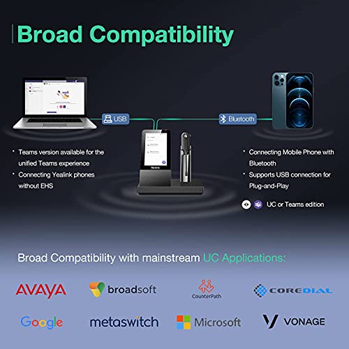 Yealink WH67 Wireless-Headset Bluetooth Headset with Microphone DECT Headset...