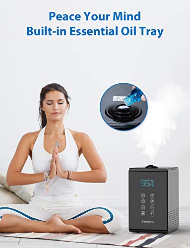 Elechomes SH8820 Humidifiers, 5.5L Top Fill Warm and Cool 5.5 Liter, Black