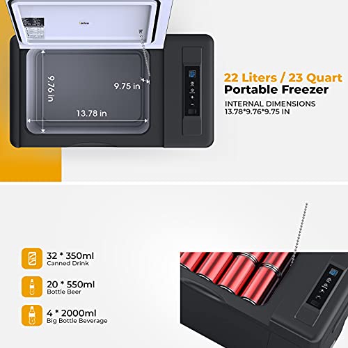 JoyTutus Portable 12 Volt Refrigerator, 23 Quart(22L) Car Fridge for 23 Quart