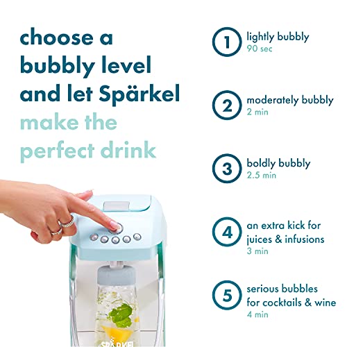 Spärkel Beverage System (Silver) - Sparkling Water and Soda Maker - A Silver