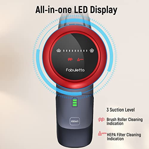 Fabuletta 10-in-1 Cordless Vacuum Cleaner - 24Kpa 250W Brushless Motor Red