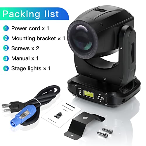 U`King Moving Head Lights DJ 150W Spotlights 15 Gobos 13 Colors White