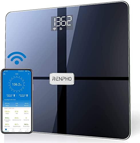RENPHO Premium Wi-Fi Bluetooth Scale Smart 1 Count (Pack of 1), Dark Blue