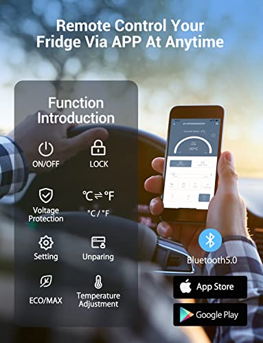 Rock&Rocker Car Refrigerator, 12 Volt Refrigerator Portable Blue