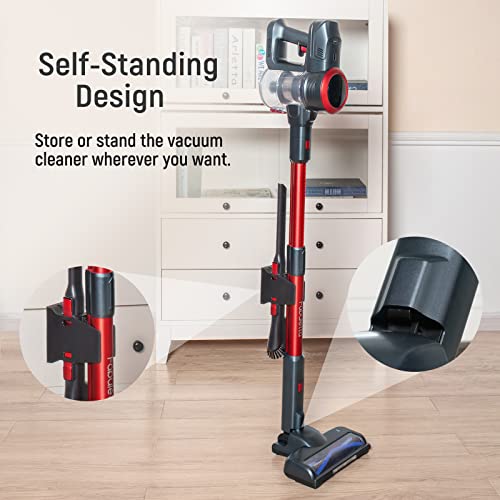 Fabuletta 10-in-1 Cordless Vacuum Cleaner - 24Kpa 250W Brushless Motor Red