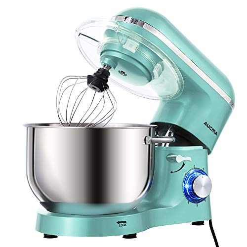 Aucma Stand Mixer,6.5-QT 660W 6-Speed Tilt-Head Food Mixer, 6.5QT, Blue