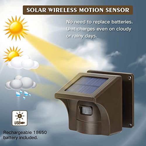 eMACROS Long Range Solar Wireless Driveway Alarm 1 recceiver and 4 sensors
