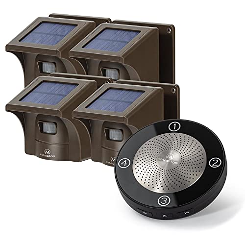 eMACROS Long Range Solar Wireless Driveway Alarm 1 recceiver and 4 sensors