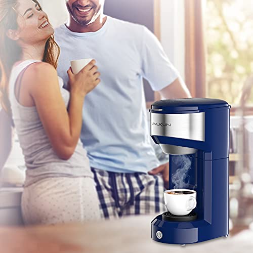 Single Serve Coffee Maker Brewer for K-Cup Blue with Stainless Steel