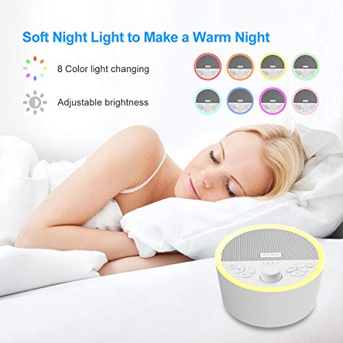 Exmate White Noise Machine, Night Light Sleep 7 Count (Pack of 1),