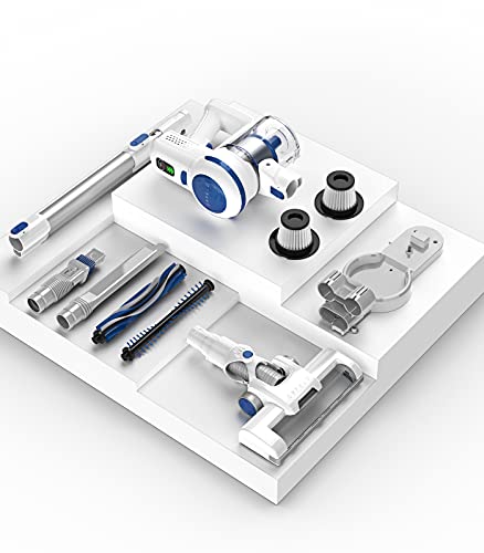 ORFELD Cordless Vacuum Cleaner, 22000Pa 41.34*9.05*4.7 inch, Blue & Silver