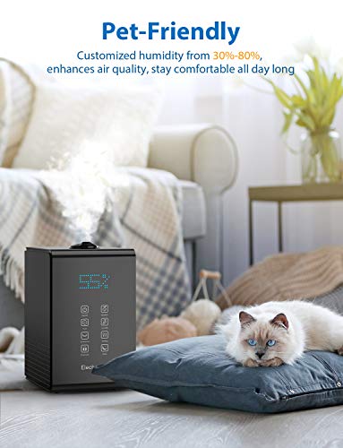 Elechomes SH8820 Humidifiers, 5.5L Top Fill Warm and Cool 5.5 Liter, Black