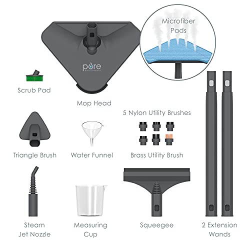 Pure Enrichment PureClean Steam Cleaner - 1500-Watt Multi-Purpose Household...