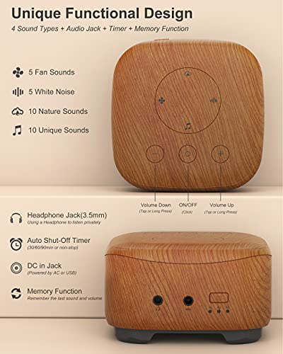 White Noise Machine, elesories Sound Machine 1 Count (Pack of 1), Wood Grain