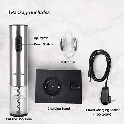 Secura Electric Wine Opener, Automatic Stainless Steel