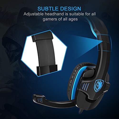 SADES Gaming Headset Headphone for 708GT, Black, Blue black