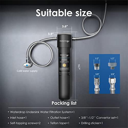 Waterdrop 15UA Under Sink Water Filter, NSF/ANSI Certified Direct Connect...