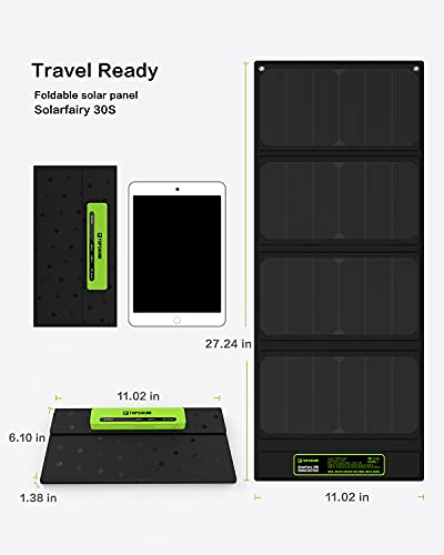 Topsolar SolarFairy 30S Foldable Solar Panel 30W Portable Battery Charger...