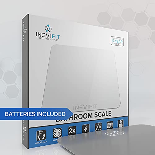 INEVIFIT Bathroom Scale, Highly Accurate Digital 1 Count (Pack of 1), Silver