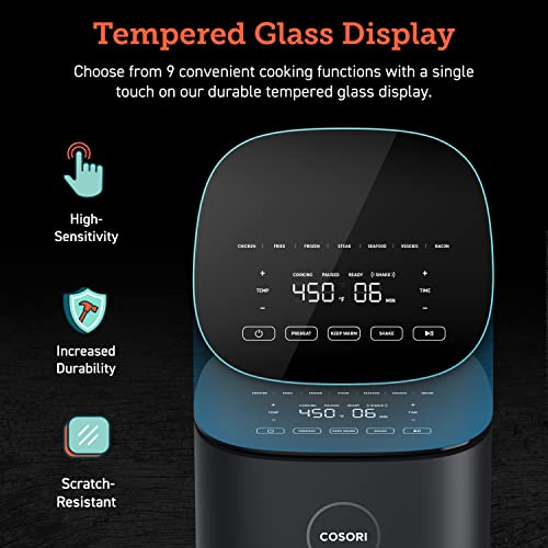 COSORI Air Fryer, 5 QT, 9-in-1 Airfryer Compact Oilless Small 5 Qt, Dark Grey