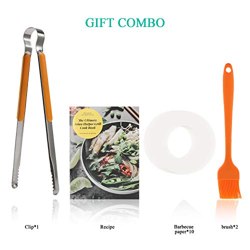 Food Party 2 in 1 Electric Smokeless Grill and Hot Pot Black