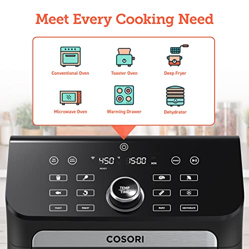 COSORI Air Fryer Oven Combo 7 Qt, Countertop 7 QT-Air Oven, Black