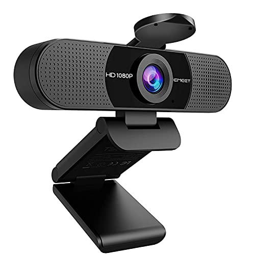 1080P Webcam with Microphone, EMEET C960 Web Camera, 2 Mics Medium, Black