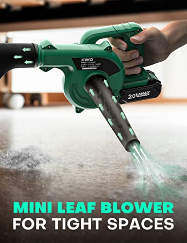 KIMO Cordless Small Leaf Blower Cordless, Green Sweeper