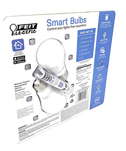 FEIT Electric Smart Wi-Fi LED Color Changing Dimmable 2 Pack, Feit