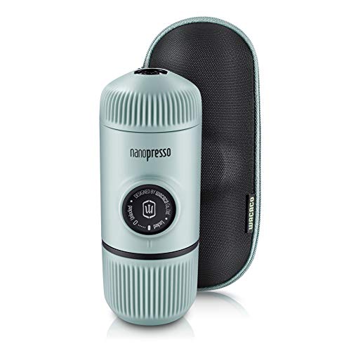 WACACO Nanopresso Portable Espresso Maker Bundled with Protective Arctic Blue