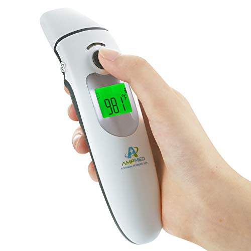 Amplim Contact/Non Contact Digital Forehead Thermometer small, Silver White