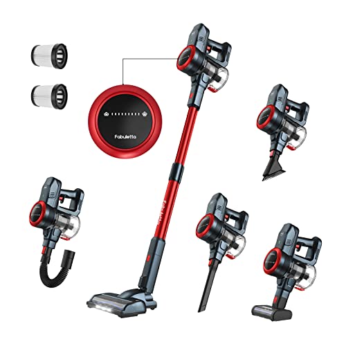 Fabuletta 10-in-1 Cordless Vacuum Cleaner - 24Kpa 250W Brushless Motor Red