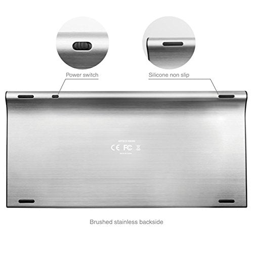 Bluetooth Keyboard, Arteck Stainless Steel Universal Portable Wireless Black