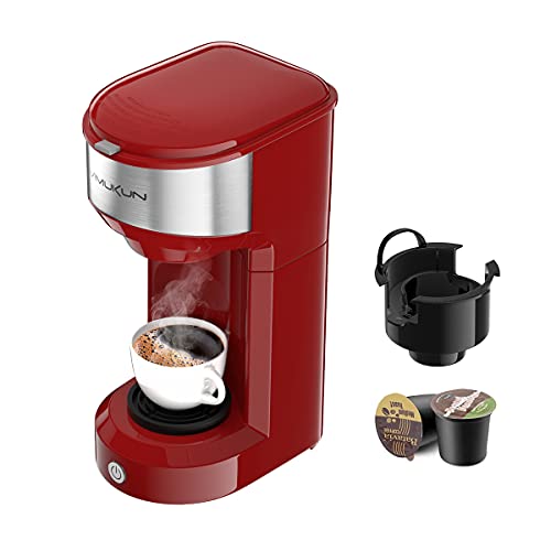 Single Serve Coffee Maker Brewer for K-Cup Red with Stainless Steel