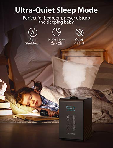 Elechomes SH8820 Humidifiers, 5.5L Top Fill Warm and Cool 5.5 Liter, Black