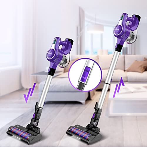 INSE Cordless Vacuum Cleaner, 23Kpa 265W Powerful Suction Stick Lilac