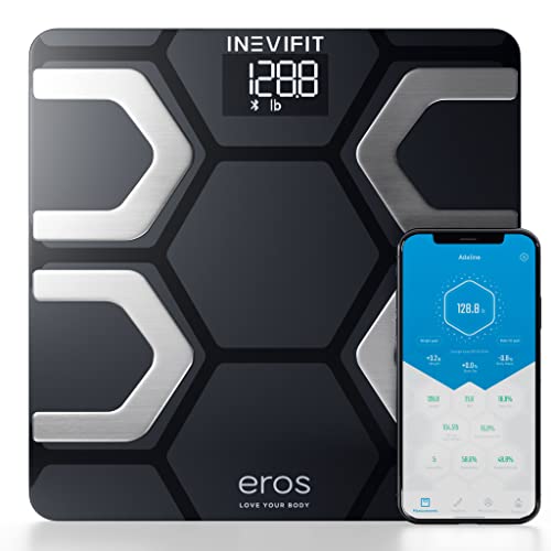 INEVIFIT EROS Bluetooth Body Fat Scale Smart BMI 1 Count (Pack of 1), Black