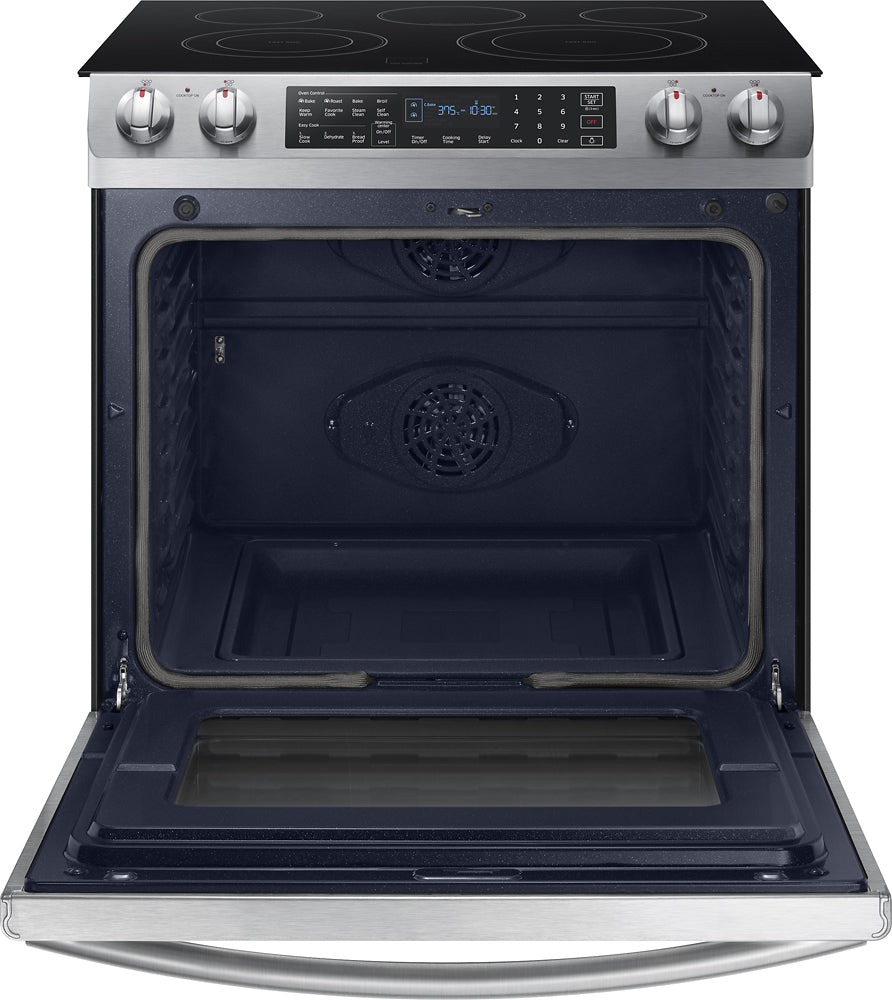 Samsung - 5.8 Cu. Ft. Electric Self-Cleaning Slide-In Range with Convection...